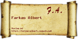 Farkas Albert névjegykártya