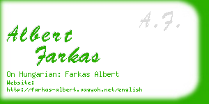 albert farkas business card